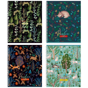 Тетрадь 96л., А5, клетка на гребне BG /Rustic/, тиснение голографической фольгой