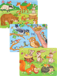 Деревянная игрушка. Пазл-рамка (14,5x10,8 см, 3 шт. в наборе) (арт.ИД-0218)