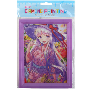 Алмазная мозаика АНИМЕ, 13.5*23.5 см, частичная выкладка,  6 дизайнов в ассортименте, ОПП-упаковка