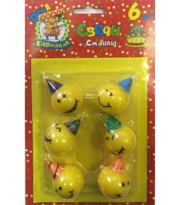 Свечи для торта /Смайлы/  С-1250