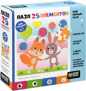 Baby Games.Пазл. 25Эл.Лис и зайка в шариках. 06744