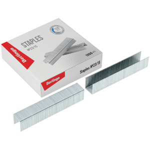 Скобы для степлера №23/15 Berlingo, оцинкованные, 1000шт. DSk_23150