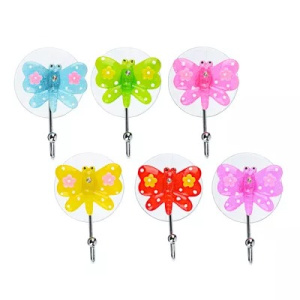 ВЕСЕЛЫЙ РОДЖЕР Крючок на присоске /Бабочка/, пластик, металл, 6 цветов