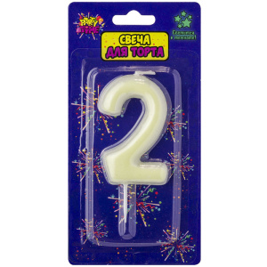 Флюоресцентная свеча-цифра 6 см (с держателем 2,5 см) - /2/