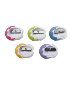 Точилка для карандашей 1 отв (ТК-6328)пластик, эргономичная форма,ассорти,крат 80