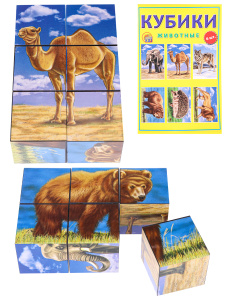 КУБИКИ ПЛАСТИКОВЫЕ 6 шт. ЖИВОТНЫЕ (Арт. К06-6936)
