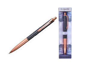 Ручка шариковая автоматическая TO SPARKLE-2, СИНЯЯ, пулевидный пиш.узел 1.0 мм, корпус металлический