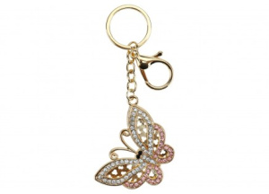 Брелок со стразами. /Весенняя бабочка/, 4*6,5см Т-7209