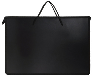 Папка д/труда с 2 ручками А4 широкая Creativiki 335х235х55 мм черн. пластик, полиэстер молния сверху