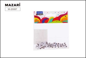 Набор для творчества №19 ПОДВИЖНЫЕ ГЛАЗКИ, 80 шт, диаметр 6 мм, ОПП-упаковка с европодвесом