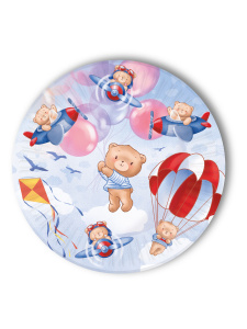 Бумажные тарелки Мишки в полете (18 см,6 шт),флоупак ТМ-2125