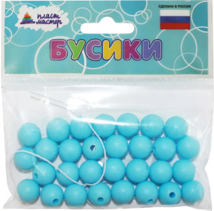 Набор бусин /Шарики большие/ голубой 1/100