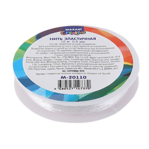 Нить эластичная, 10 м, диаметр 0,6 мм, термоусадочная плёнка