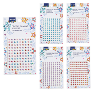 Стразы-наклейки пластиковые, 8*12 см, 4 дизайна, ОПП-упаковка