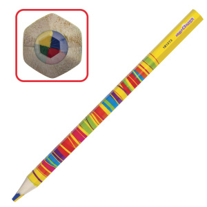 Карандаш с многоцветным грифелем, 1 шт., ЮНЛАНДИЯ /MAGIC/, утолщенный, заточенный, 181373