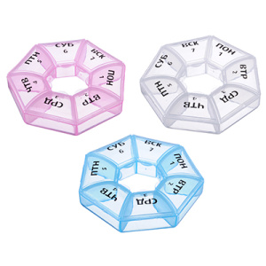 Бокс для таблеток, пластик, /Неделька/ 8,5см, 3 цвета (10131010/071122/3483329, Китайская Народная Р