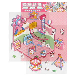 Наклейки-румбокс д/создания миниатюрных сцен, 125х150 мм, арт. 71514 / 300 КРОЛИК. ПАРК РАЗВЛЕЧЕНИЙ.