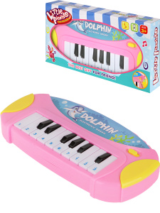 Детское пианино /Дельфинчик/ 22х3,5х11,5 см (бат. 2*АА не в компл.,в пакете) ( Арт. 2062697)