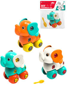 Игрушка конструктор. Слон (в наборе отвертка) 11,2х11,6 см, в пакете (арт. 2956118)