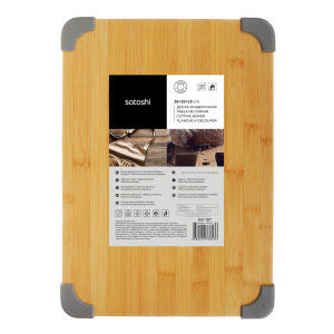 SATOSHI Доска разделочная бамбук, силикон, 35х25х1,5см (10702070/050424/3130662, Китайская Народная 