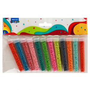 Набор бисера, 12 цветов x 7 г, 2 мм, пластиковая колба / ОПП-упаковка