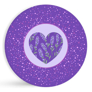 Набор бумажных тарелок Лавандовое сердце, 6 шт d=180 мм