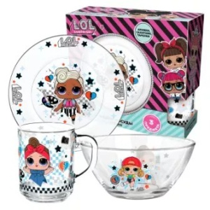 L.O.L. Surprise! “Dollsaregogo” Набор посуды в подарочной упаковке, (3 предмета), стекло