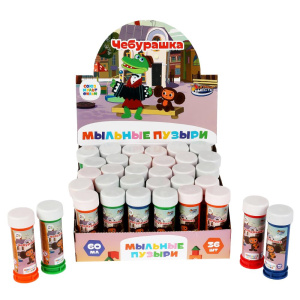 Мыльные пузыри СОЮЗМУЛЬТФИЛЬМ Чебурашка 60мл ИГРАЕМ ВМЕСТЕ уп-36шт в кор.6уп