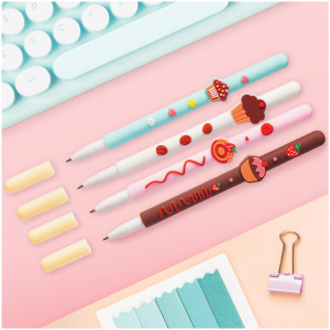 Ручка шариковая MESHU /Sweets/ синяя, 0,7мм, софтач, корпус ассорти 296399 (10702070/030322/3083506/