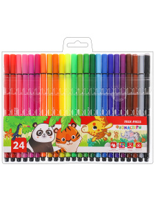 Фломастеры трехгранные 24цв. TINY ZOO (ФВ-1458 ), кратно 12