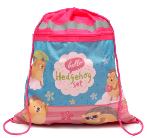 Мешок для обуви 1 отд, с карманом и светотр. ВЕСЕЛЫЕ ЕЖИКИ (МО-2068) 330х400