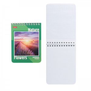 Блокнот 40л А6ф клетка Обл. мелованный картон УФ-лак на гребне серия -Пейзажи-