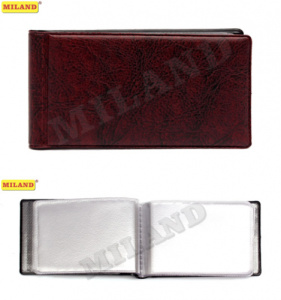 Визитница горизонтальная, мягкая /экокожа/ бордовая /Стандарт/ 20 листов 40 карт ВЦ-0369