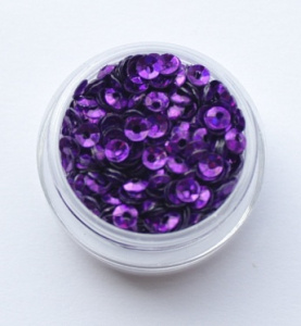 Пайетки круглы 3мм фиолетовые 2гр
