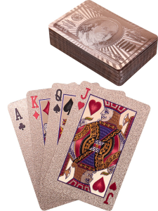 Карты игральные пластиковые  /Банкнота/, (54 шт), золотистые, 57х88см ИН-7650