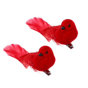 СНОУ БУМ Птицы на прищепке 2 шт, 3,5x13 см, пластик, 26-431 (10702070/260825/5295836, Китайская Наро