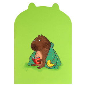 Блокнот 32л арт. 70410/КАПИБАРА С УТОЧКОЙ /120х170 мм, фигурная вырубка, вн.блок - белый офсет, лини