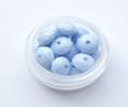 Бусины пластик голубой таблетка гранен 6мм (3гр)