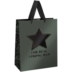 Пакет подарочный 11*14*6,5см MESHU /For man/, фольга,  выборочный лак, матовая ламинация MS_61687 (1