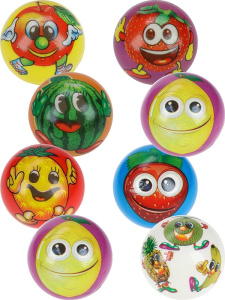 Мяч мягкий ППУ (6,3 см) /Фруктики/ (в пак.) ( Арт. ММ-9819)