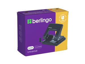 Дырокол Berlingo 20л, металлический, черный, с линейкой DDm_20041 (10702070/180124/3026138, Китайска