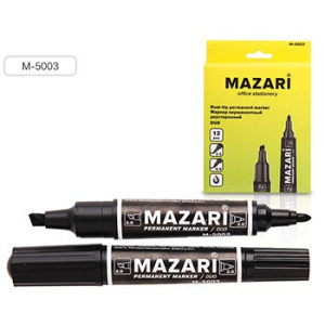 Маркер перманентный двусторонний DUO, ЧЕРНЫЙ, пулевид./клиновид.наконечники, ширина линии письма 2мм