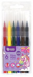 Фломастеры Schoolformat СКАЗОЧНЫЙ ЕДИНОРОЖЕК классические 6 цв. кругл. корп. стандартные круглая кар