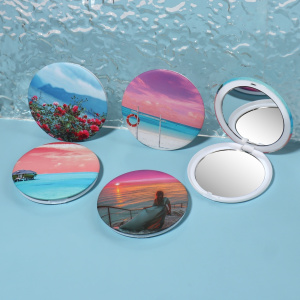 Зеркало складное (2) с/увел ПЛЯЖ d7.5см пластик/бумага пляж пакет QF 7334916 (11220733/110624/000721