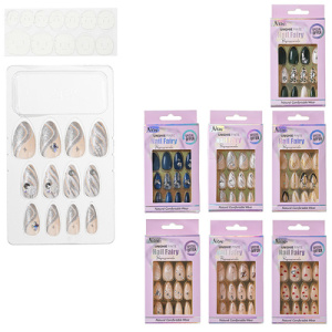 Ногти накладные, 12 шт., ассорти 7 дизайнов, блистерная коробка