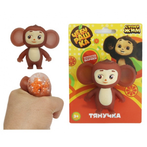 Игрушка-антистресс тянучка Чебурашка наполнение шарики, блистер Супер Жим в кор.2*24шт