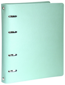 Тетрадь со см.блоком 120 л. А5 кл. на кольцах INFORMAT БИРЮЗОВАЯ кож/зам, конгрев