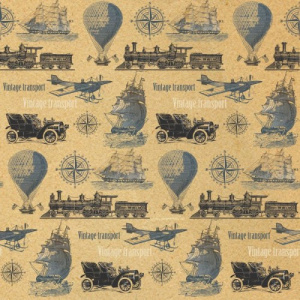 Бумага крафт Ретро-транспорт арт.44729 (для сувенирной продукции в листах размером 100х70 см, немело