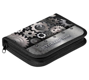 Пенал Hatber 190х130мм 1 отделение на молнии с откидной планкой -Steampunk-