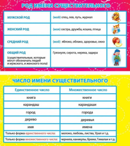 Карточка-шпаргалка Род и число имени сущиствительного 1-80-0017